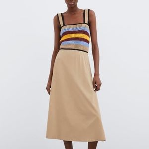 Zara Contrasting Dress NWT